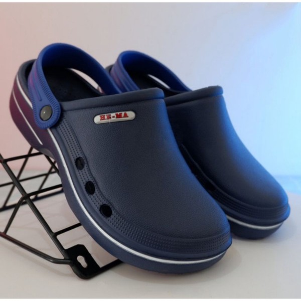 sandal kodok anti slip selop kodok sendal karet Hitam Biru Putih coklat navy sandal baim sandal perawat sandal praktikum