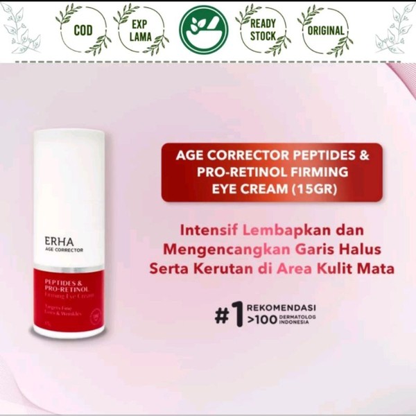 ERHA Age Corrector Eye Cream Peptides & Pro-Retinol Firming Eye Cream 15g - Krim Mata Anti Penuaan