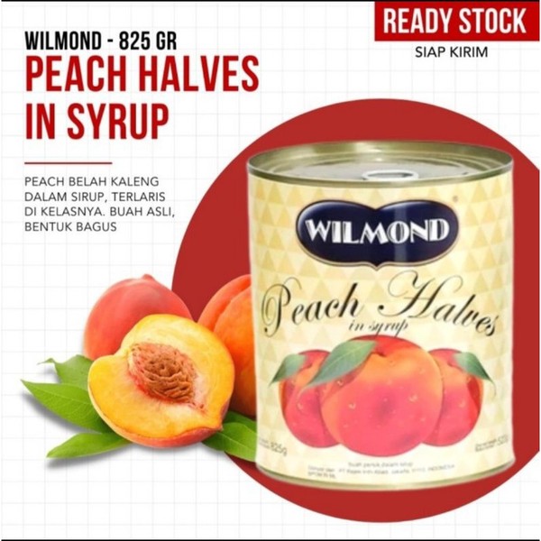WILMOND peach kaleng peach halves kaleng sirup 825gr