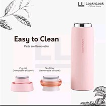Lock and Lock Feather Ring Vacuum Tumbler 450ml Pastel Pink ivory locknlock lock & Lock