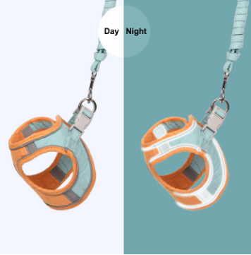 Tali Rompi Tuntun Anjing Rompi kucing rompi harness tali tuntun Harness ROMPI Rompi Harness Modis Mesh Lembut dengan Tali Pengikat Reflektif