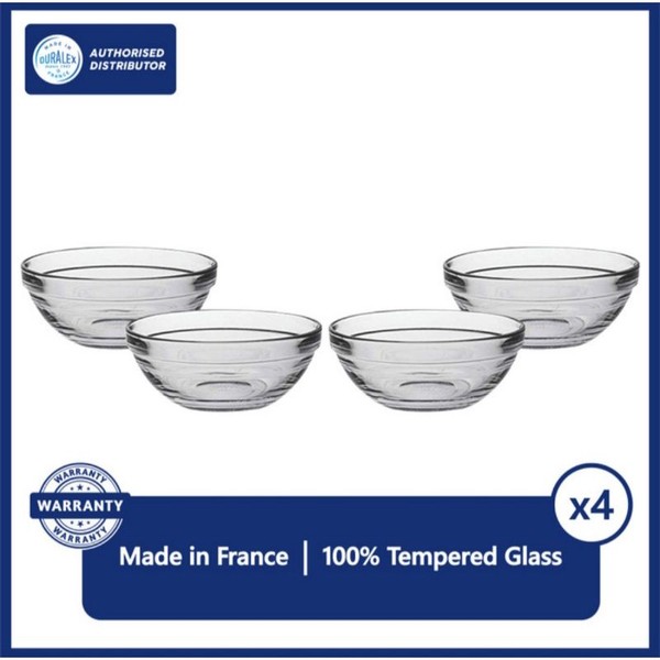 duralex mangkok Stackable bowl tempered glass 310ml 4 pcs