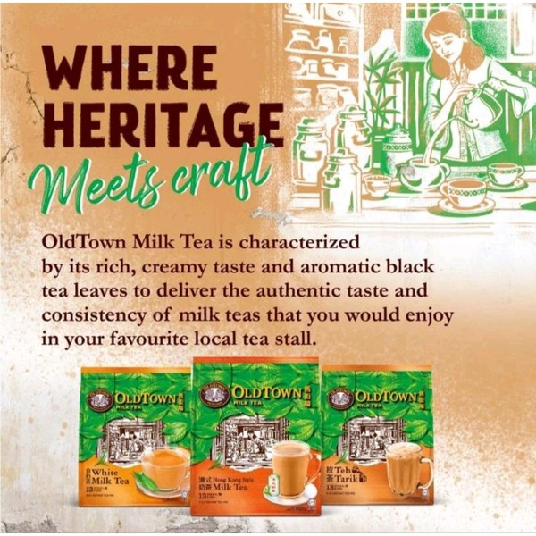 OLDTOWN Instant 3 in 1 Premix Teh Tarik Malaysia 13 sachet