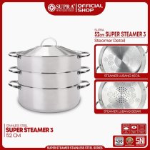 SUPRA Kukusan Super Steamer Susun 3 52 Cm Panci Stainless