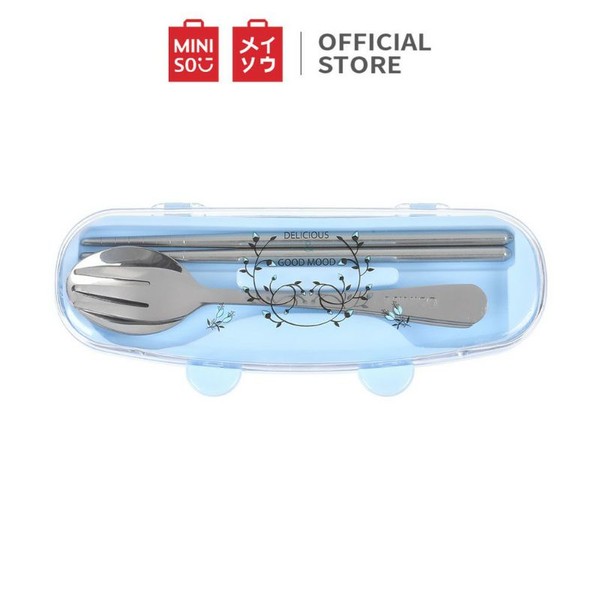 Miniso Sendok Garpu Sumpit Stainless Steel 3pcs Alat Makan