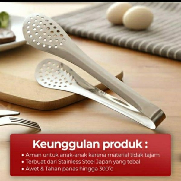 Cepitan jepitan gorengan stainless tahan panas - 28cm