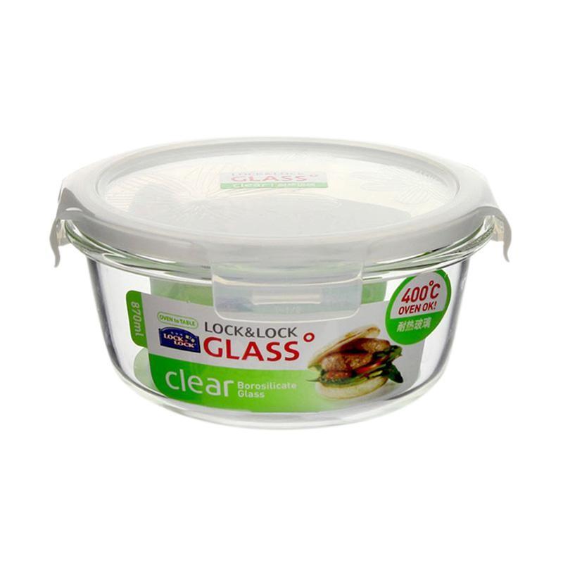 LocknLock Oven Glass 870ML Boroseal Heat Resistant Round Kotak Makanan Kaca Borosilikat Tahan Panas 400°C