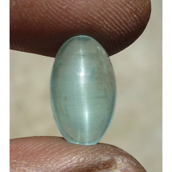 Natural Aquamarine Cat's Eye Lite Sky Blue Oval Cabochon 7.75Ct AQ008
