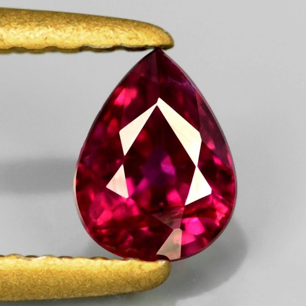 Certified 0.59Carat 5.5x4mm Pear Natural Unheated Untreated Rich Red RUBY, Mozambique RB031
