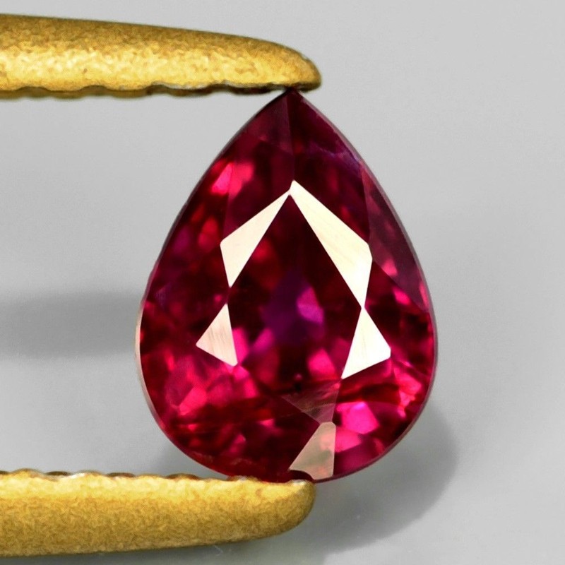 Certified 0.59Carat 5.5x4mm Pear Natural Unheated Untreated Rich Red RUBY, Mozambique RB031