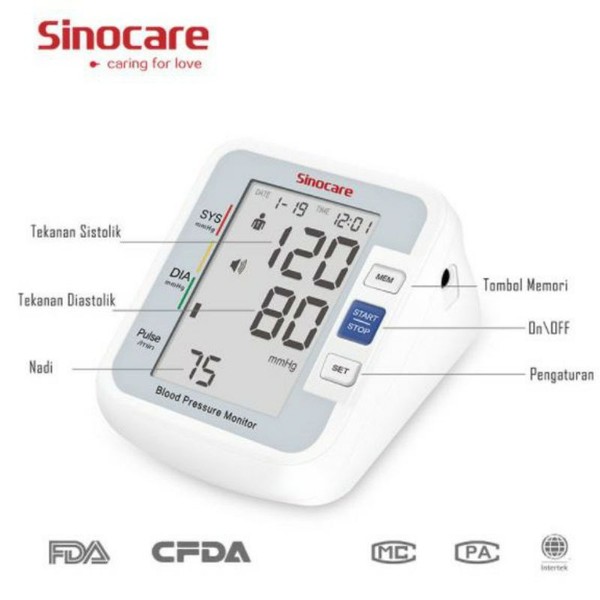 Sinocare Sinoheart Type BA-801 Tensimeter Digital Garansi Resmi Alat Cek Tekanan Darah Otomatis Tensimeter