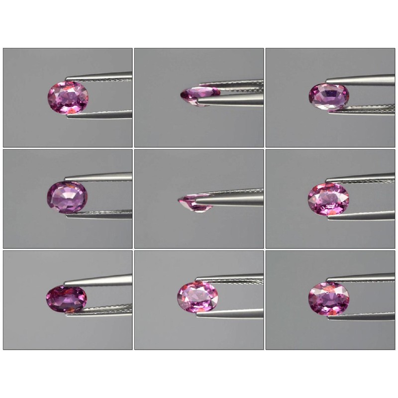 Certified Oval 5.4x6.7mm 0.98ct Natural Unheated Untreated Pinkish Purple Sapphire SP051