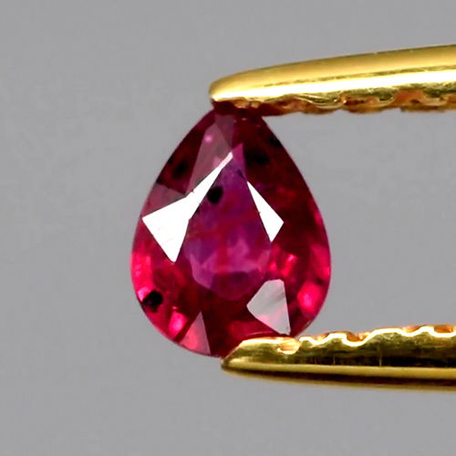 Certified 0.44ct 5.5x4mm Pear Natural Unheated Untreated Rich Red RUBY RB052