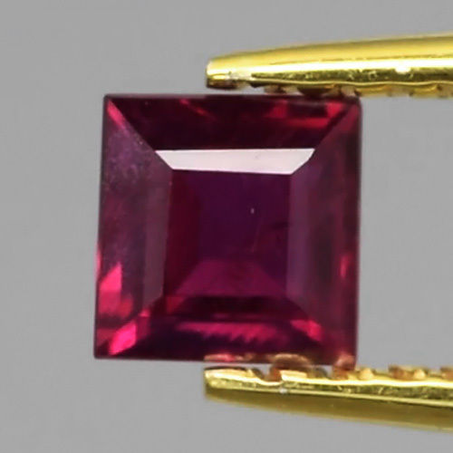 Certified 0.41ct 4mm Square Natural Unheated Untreated Rich Red RUBY, Mozambique RB056