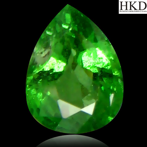 Certified Pear 1.18ct Natural Green TSAVORITE Garnet, Tanzania GT008