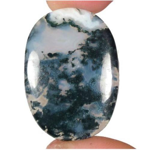 AG298 Oval Cabochon 24ct 22x32mm Natural Unheated Untreated Seaweed Moss Agate