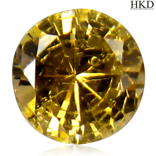 Certified Round 0.77ct 5.5mm Natural Unheated Untreated Yellow Tanzanite Tanzania, Good Luster TZ299