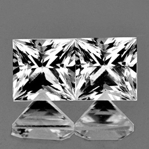VVS Untreated Matching Pair Square Princess Cut 1.70 mm 0.07Ct/2Pcs Natural Diamond D-F Color DD008