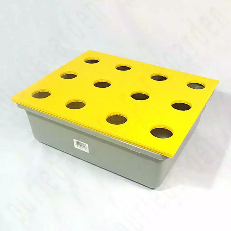 hidroponik bak dengan tutup impraboard 9 lubang