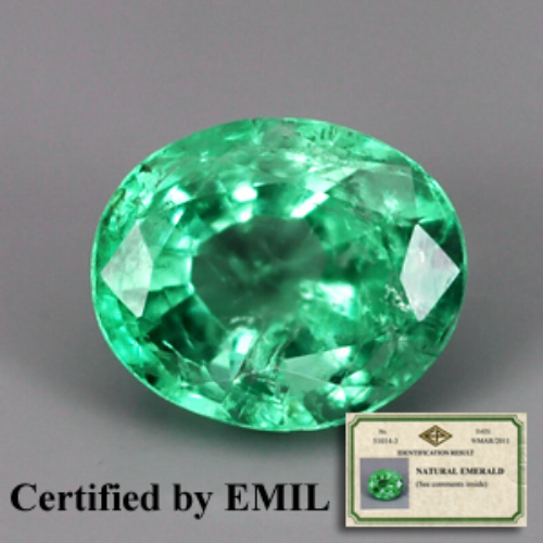 Emil Certified Oval 0.61ct 5.9x4.9mm Natural Shamrock Green Emerald Colombia EM099