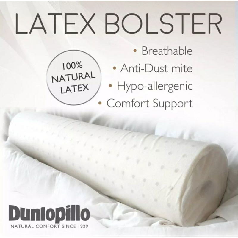 Dunlopillo Bolster 100% Natural Latex Hypo- Allergenic pincore Bolster