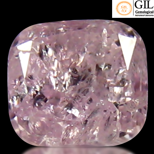 Certified Cushion 0.28ct 3.53x3.19x2.50mm Natural Unheated Untreated Pink Diamond, Africa DD119