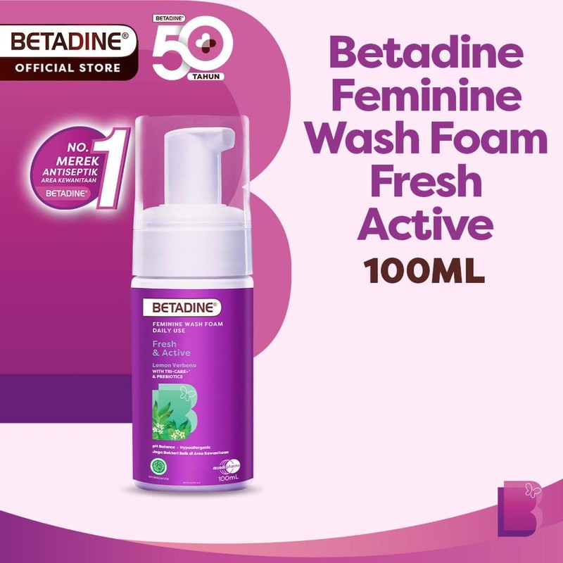 BETADINE Feminine Wash Foam FRESH AND ACTIVE 100ml