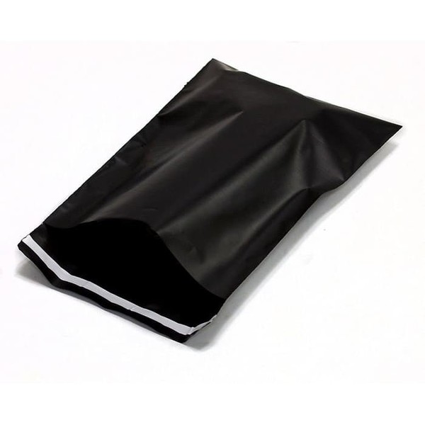 Polymailer 10x20cm Plastik Paket dengan Perekat anti sobek waterproof -hitam Glosy