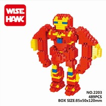 Mainan Balok Bricks Lego Wise Hawk 2203 Steel Madman Ironman Red 489pcs