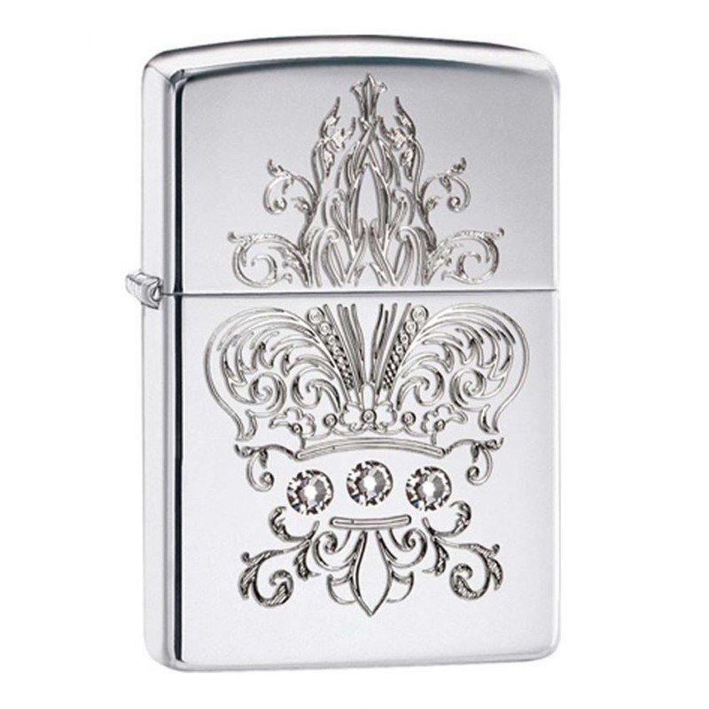 Zippo Original 28805 Crown Fleur De Lis With Swarovski Crystals