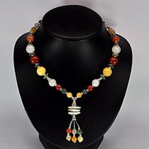 [YZ5014] Natural Fancy Color Jade Bead Nickel Necklace 406.15 Ct