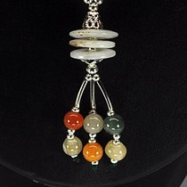 [YZ5014] Natural Fancy Color Jade Bead Nickel Necklace 406.15 Ct