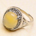 [JWG910] Natural Yellow Agate Ring size 8.75