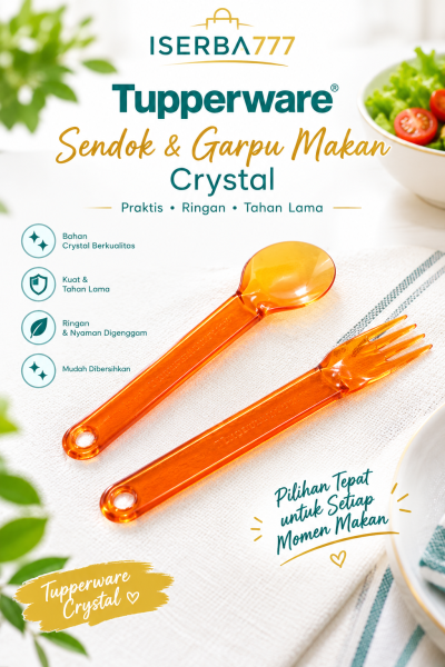 TUPPERWARE Sendok Garpu Cutlery Plastik Crystal Tahan Lama Untuk Makanan