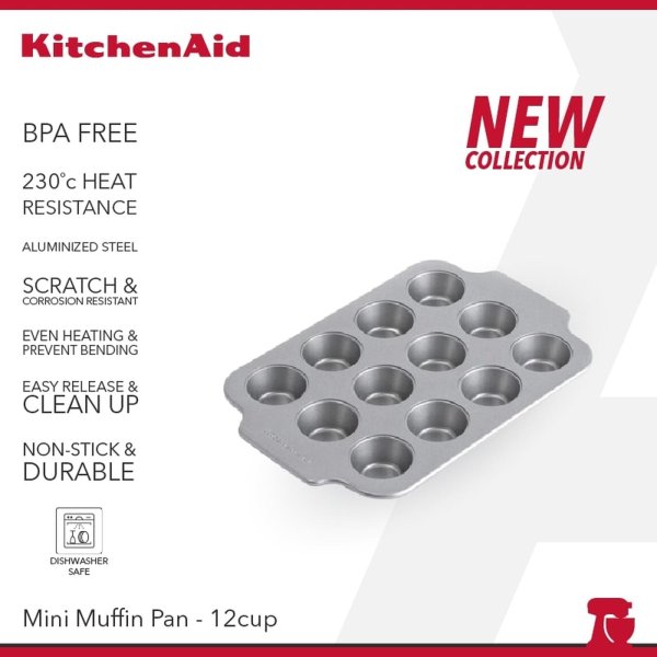 KitchenAid Metal Bakeware Mini-muffin Back Form 12Cups