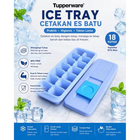 Tupperware Ice Tray Cetakan Nampan Es Batu untuk Minuman Dingin dan Smoothie khusus Freezer