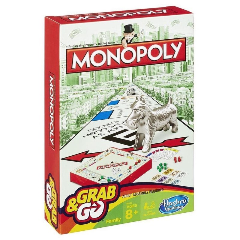 Monopoly Grab & Go Toys Kids Toy Mainan Strategi Anak Papan Permainan Kebersamaan Board Games Monopoli