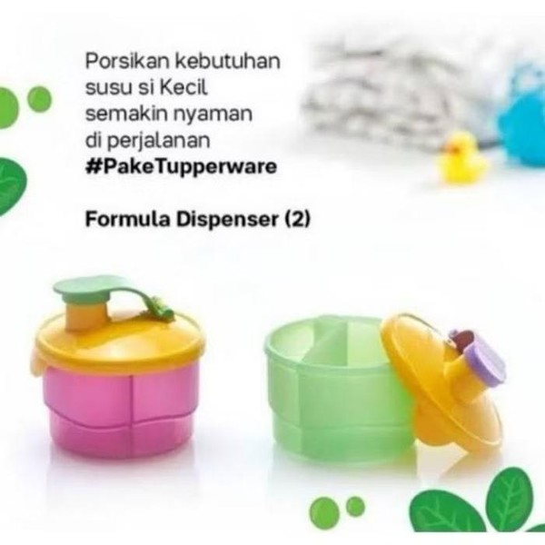 Tupperware Formula Dispenser Wadah Susu Formula untuk Bayi dengan Desain Warna-warni dan Praktis - Powder