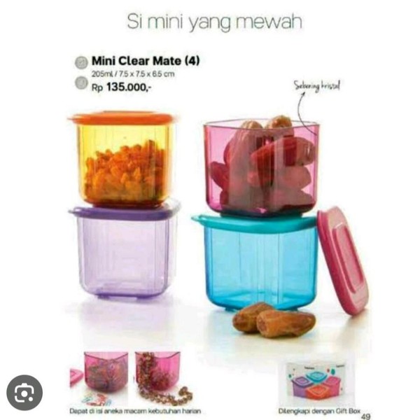 Classic Mini Clear Mate toples mungil Bahan Polycarbonate sebening kristal