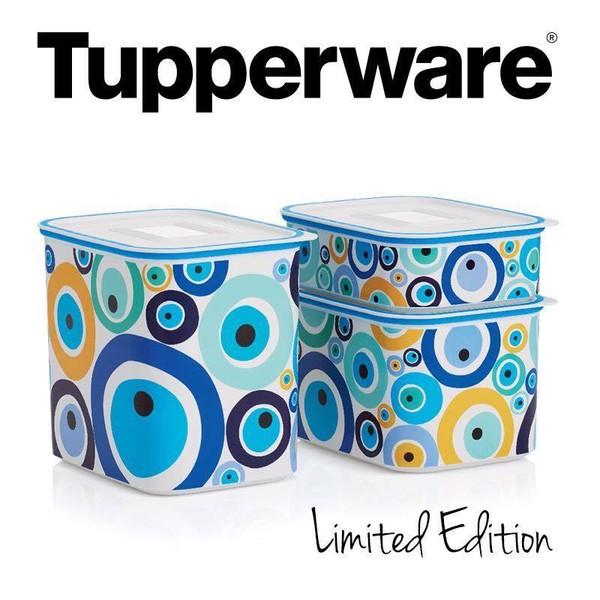 Tupperware Quadro Turquoise Turkish Eye Ultimo Storage Jar Toples Kedap Udara BPA Free Edisi Terbatas
