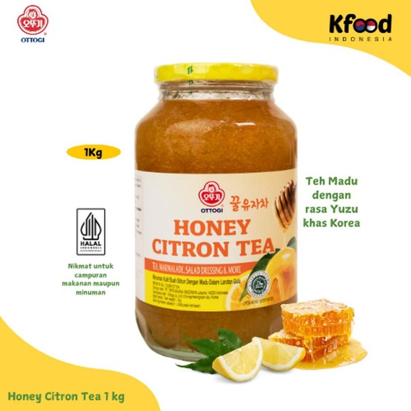 Ottogi Honey Citron Tea 1 Kg - Minuman Citron Korea Asli Teh Jeruk & Madu Segar Halal Nikmat untuk Campuran Minuman