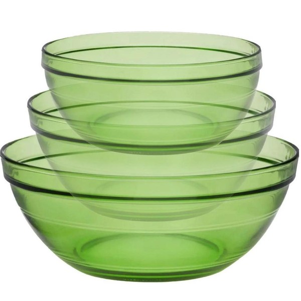 Duralex Mixing Bowl set 3pcs Mangkok kaca mixing bowl Aesthetic Green