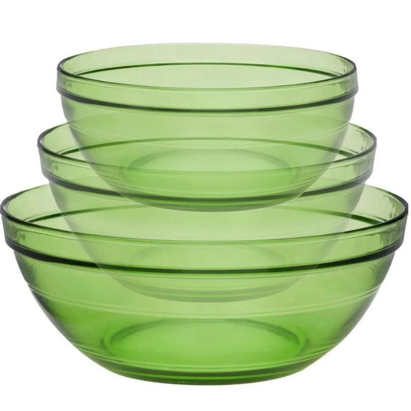 Duralex Mixing Bowl set 3pcs Mangkok kaca mixing bowl Aesthetic Green