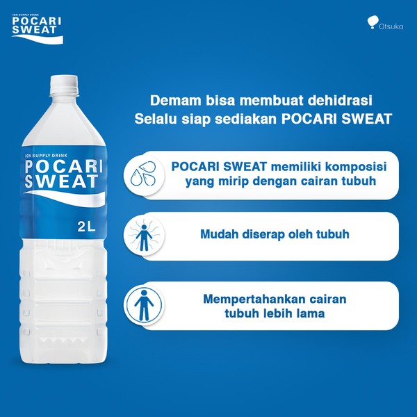 Minuman Isotonik Pocari Sweat 2000ml - Menyegarkan, Menyegarkan, Menyegarkan