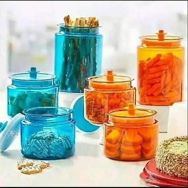 Tupperware Counterpart Stoples Kedap Udara Toples Bahan Polycarbonate Transparan Dengan Seal Silikon Tahan Lama