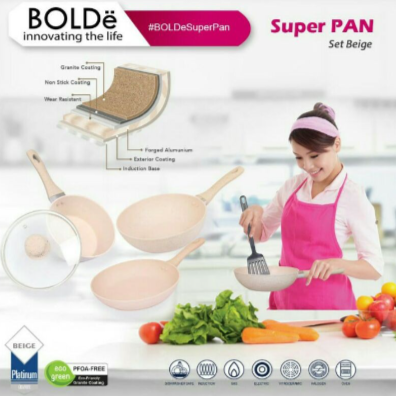 Bolde Panci Super Pan Granite 3 + 1 Set Beige