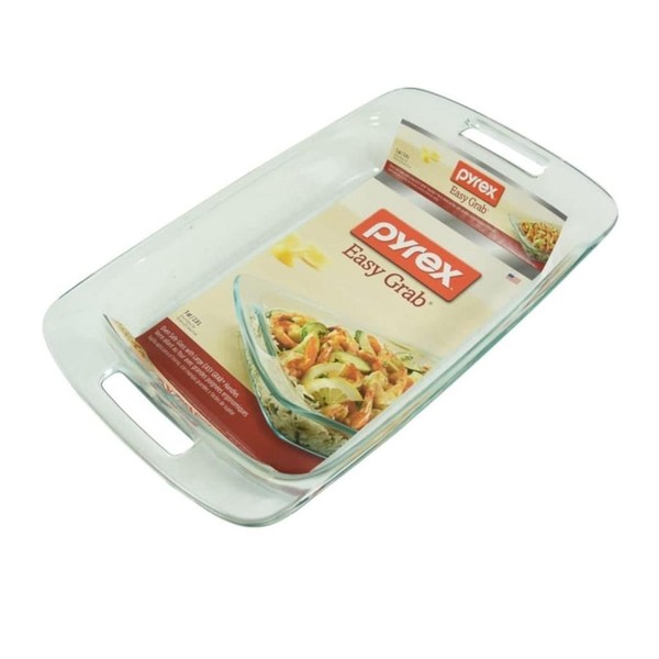 Pyrex Loyang Kaca 2.8 Ltr Easy Grab dengan Pegangan Mudah untuk Memasak dan Menghangatkan Makanan