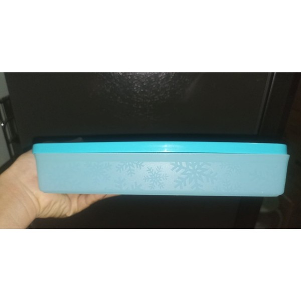Tupperware Freezermate Pak n Stor SnowFlakes Blue Tupperware Frozy Cozy Untuk Frozen wadah penyimpanan di freezer bahan Lentur