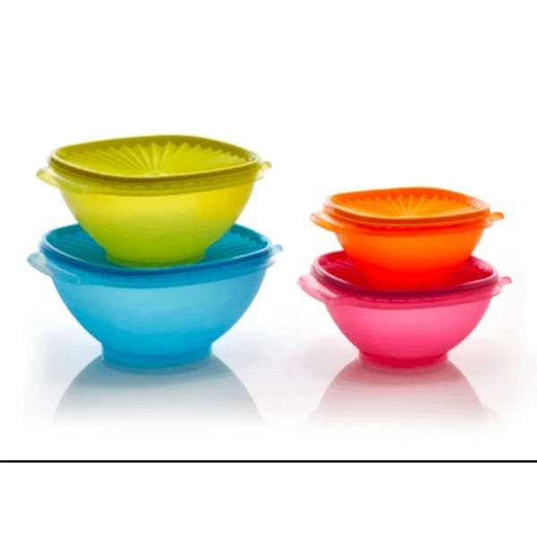 Tupperware Servalier Bowl Mangkuk Plastik dengan Tutup untuk Penyimpanan Makanan