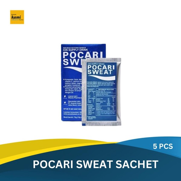 Pocari Sweat Sachet 13 gram 1 Box 5 Sachet Minuman Isotonik Sachet Halal MUI Kemasan Praktis